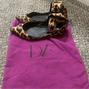 Cheetah Calf Hair DVF flats with ankle cuff - Size 7.5
